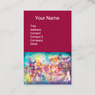 Carte De Visite MASQUERADE Danse Musique, Artiste Théâtre, Violet