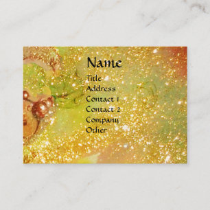 Carte De Visite MASQUERADE, Danse, Musique, bleu jaune, rouge, ros