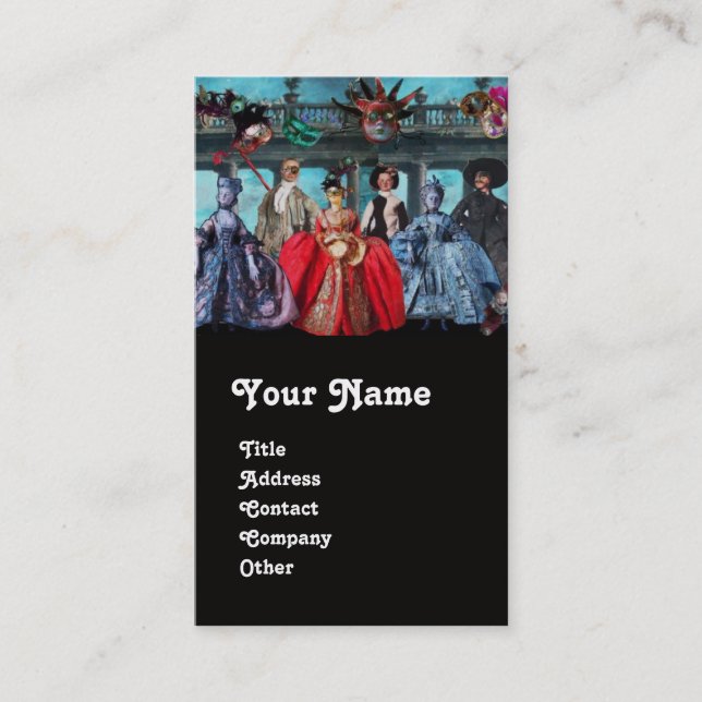 CARTE DE VISITE MASQUERADE MASQUÉRADE DE PUPPETS ITALIENS ANTIQUE, (Devant)