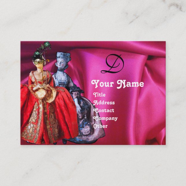 CARTE DE VISITE MASQUERADE MASQUÉRADE DE PUPPETS ITALIENS ANTIQUE, (Devant)