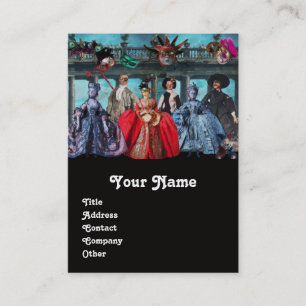 CARTE DE VISITE MASQUERADE MASQUÉRADE DE PUPPETS ITALIENS ANTIQUE,