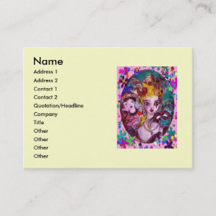 Carte De Visite MASQUES DE MASQUÉRADE VALENTINE, CONFETTI, violet