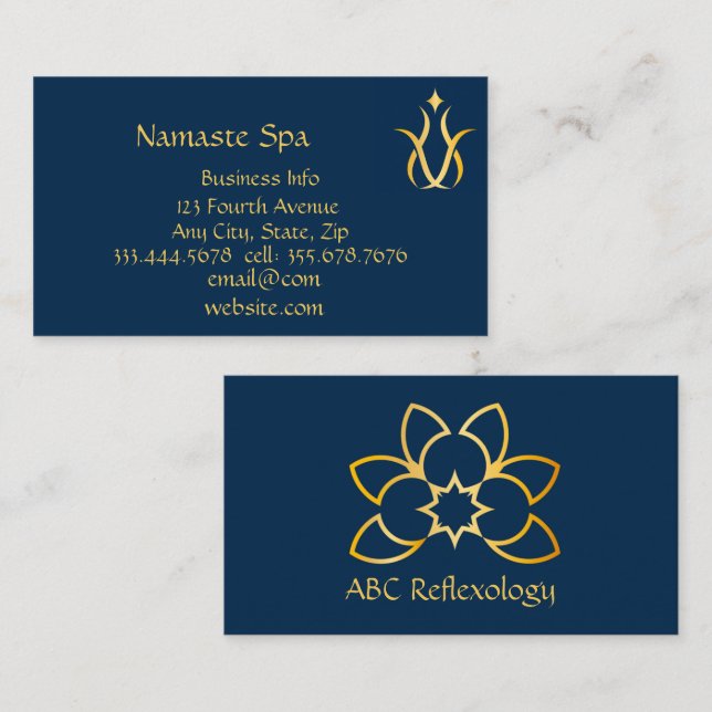 Carte De Visite MASSAGE Alternative holistique Spa Therapy (Devant / Derrière)