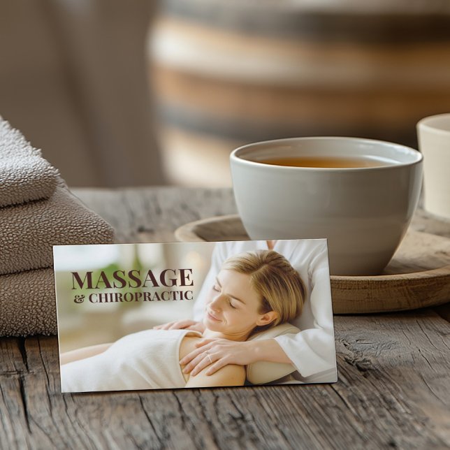Carte De Visite Massage Chiropractic Body & Soul Therapy Salon (Perfect for business)
