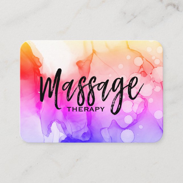 Carte De Visite *~* Massage d'aquarelle Thérapie de massage (Devant)