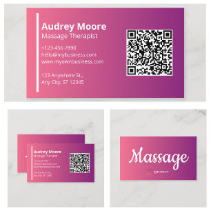 Carte De Visite Massage de bien-être Reiki Chiropratique Élégant