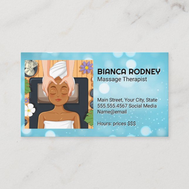 Carte De Visite Massage de Spa de Jour | Service de Relaxation (Devant)