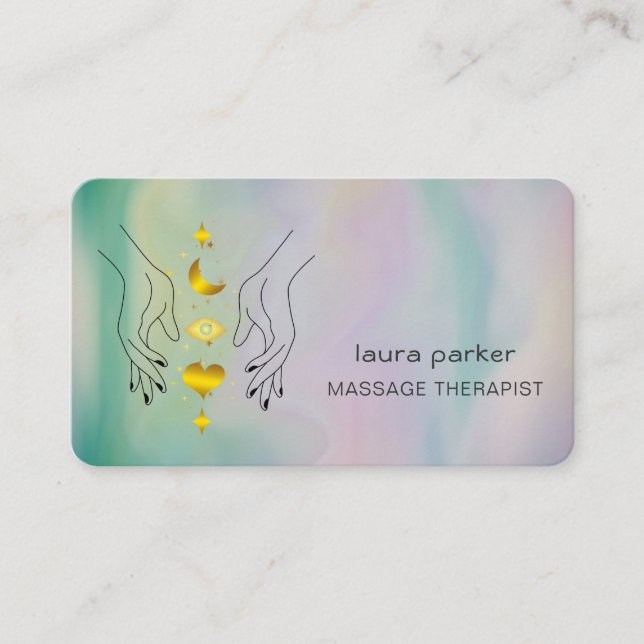 Carte De Visite Massage des mains de guérison Théérapiste Fitness  (Devant)