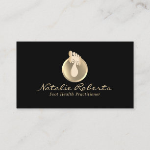 Carte De Visite Massage des pieds Thérapie Black Gold Reflexology
