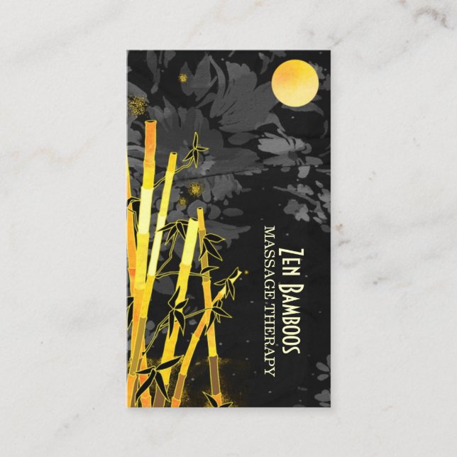 Carte De Visite Massage en bambou asiatique unique (Devant)