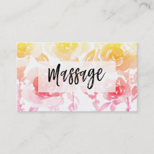 Carte De Visite *~* MASSAGE Fleur Rose et Wisteria Floral