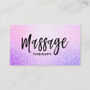 Carte De Visite *~* Massage Parties scintillant Lavande rose Éclat