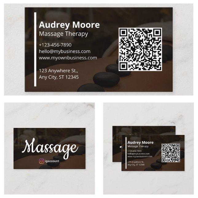 Carte De Visite Massage professionnel Modèle Design (Professional Massage Therapy Templates Design Business Card
)