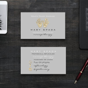 Carte De Visite Massage Réflexologie Parties scintillant Mains Rei