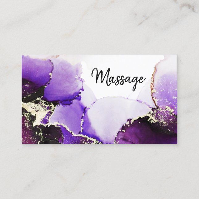 Carte De Visite *~* Massage Reiki ongles cheveux Lashes Purple Gol (Devant)
