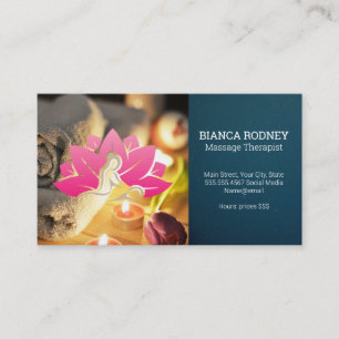 Carte De Visite Massage   Santé Bien-être   Logo Fleur Spa