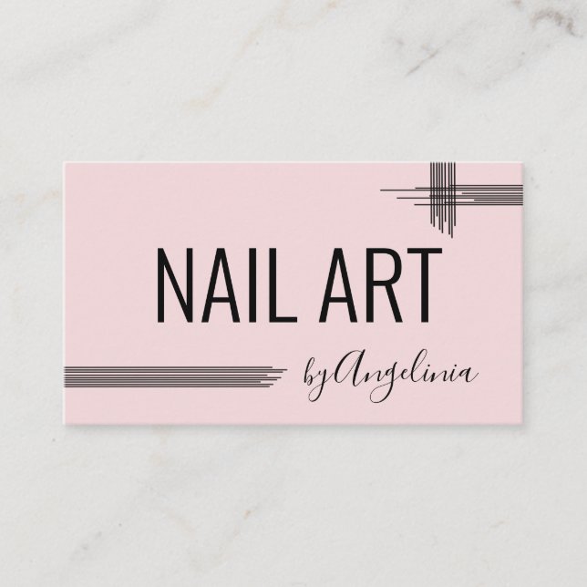 Carte De Visite Massage Spa Abstrait Sauna Ongles Rose (Devant)