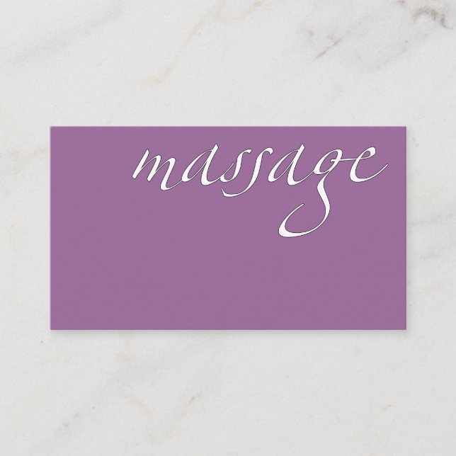 Carte De Visite Massage : Thérapeute de massage (Devant)