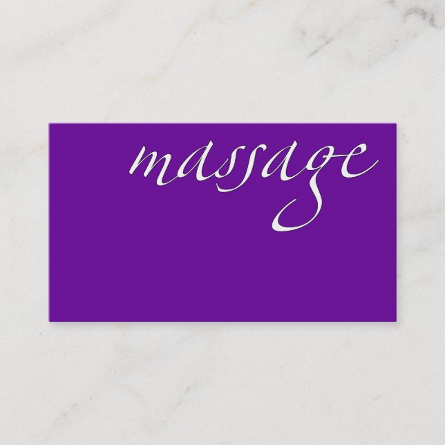 Carte De Visite Massage : Thérapeute de massage (Devant)