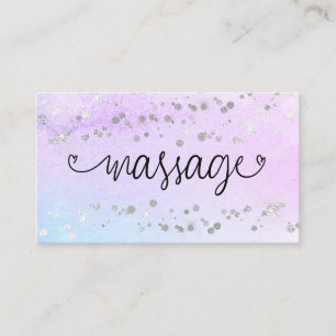 Carte De Visite *~* Massage Thérapeutique Coeurs Parties scintilla