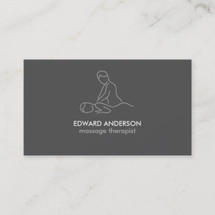 Carte De Visite Massage thérapeutique graphite gris Masseuse Spa