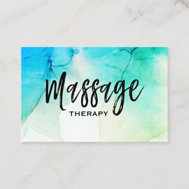 Carte De Visite ** Massage Thérapie - Aquarelle (Devant)
