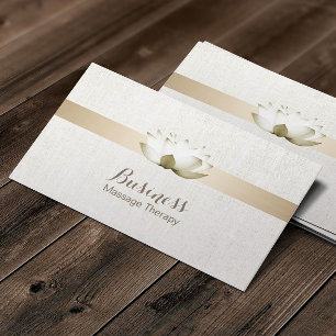 Carte De Visite Massage Thérapie Élégant Lotus Fleurs Spa Salon
