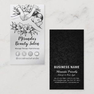 Carte De Visite Massage Thérapie Guérison Mains Énergie Spa Bien-ê