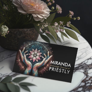 Carte De Visite Massage Thérapie Guérison Mains Énergie Spa Bien-ê