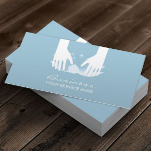 Carte De Visite Massage Thérapie Healing Hands & Blue Lotus Flower