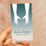 Carte De Visite Massage Thérapie Healing Hands Spa Turquoise Ombre<br><div class="desc">Massage Thérapie Guérison Mains Spa Élégant Turquoise Ombre Cartes de visite.</div>