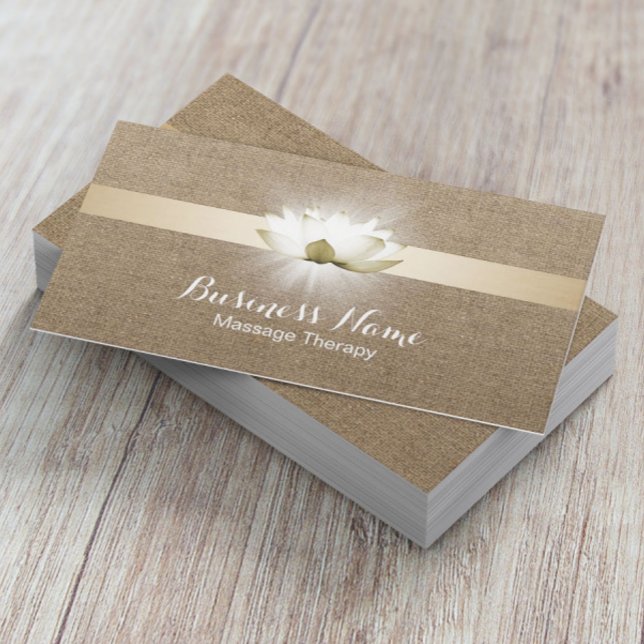 Carte De Visite Massage Thérapie Lumineuse Lotus Healing Salon Bur (Créateur téléchargé)