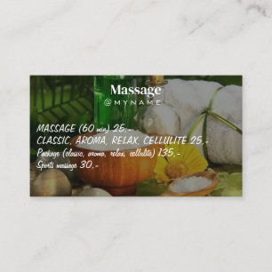 Carte De Visite Massage Thérapie Mains de guérison Spa de santé bo