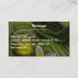 Carte De Visite Massage Thérapie Mains de guérison Spa de santé bo