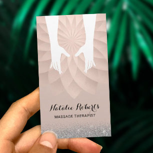 Carte De Visite Massage Thérapie Mains de guérison Spa Spiral géom