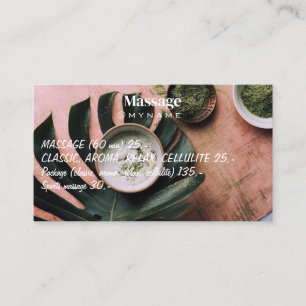 Carte De Visite Massage Thérapie Mains Soignantes Spa Santé Botani