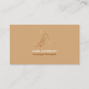 Carte De Visite Massage Thérapie Marron Cuivre Masseuse Spa