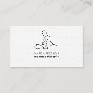 Carte De Visite Massage Thérapie Masseuse Spa Noir Blanc Gris