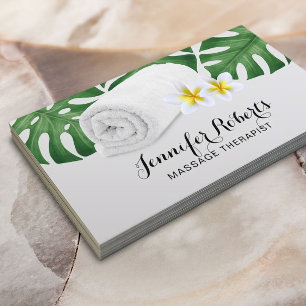 Carte De Visite Massage Thérapie Nature tropicale Salon & Spa