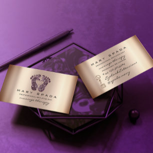 Carte De Visite Massage Thérapie Réflexologie Pieds Instagra Viole