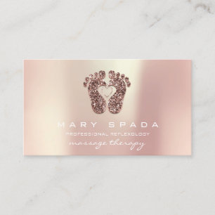 Carte De Visite Massage Thérapie Réflexologie Pieds Reiki Rose Or