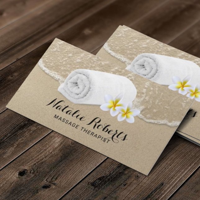 Carte De Visite Massage Thérapie Tropical Beach Salon & Spa (Créateur téléchargé)