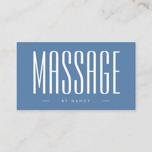 Carte De Visite Massage Therapist Dusty Blue  (Devant)