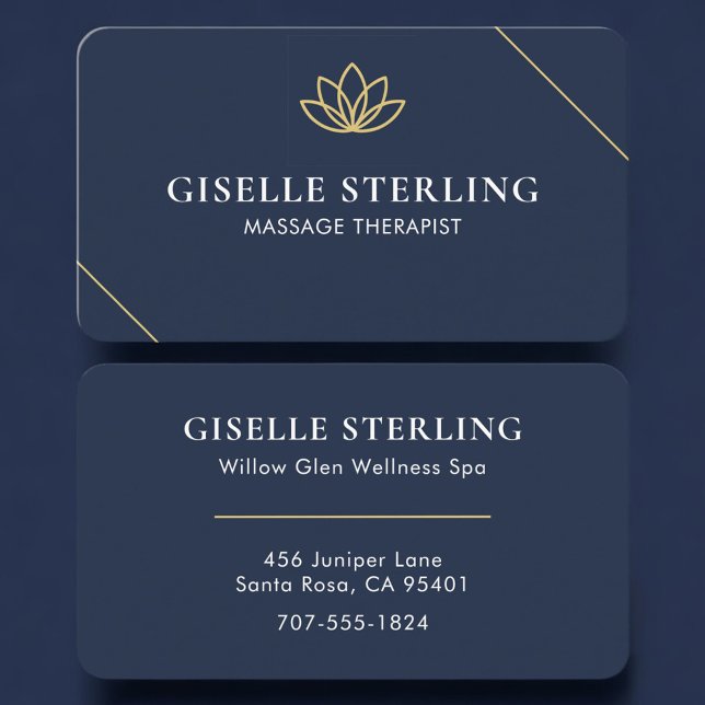 Carte De Visite Massage Therapist Lotus Professional (Créateur téléchargé)