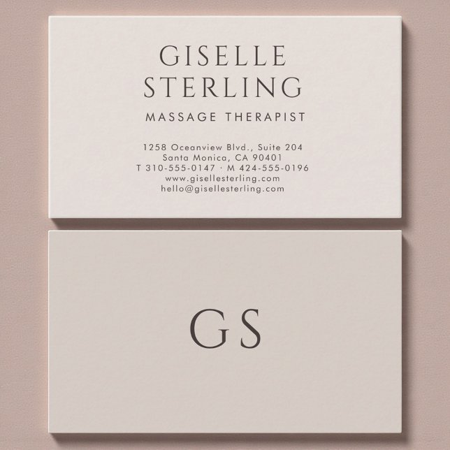 Carte De Visite Massage Therapist Minimalist Luxury Neutral Modern (Créateur téléchargé)