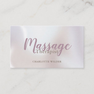 Carte De Visite Massage Thérapiste Blush Pink Script Iriascendance