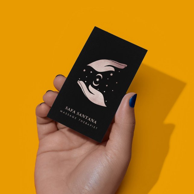 Carte De Visite Massage Thérapiste Healing Hands Rose Parties scin (Créateur téléchargé)