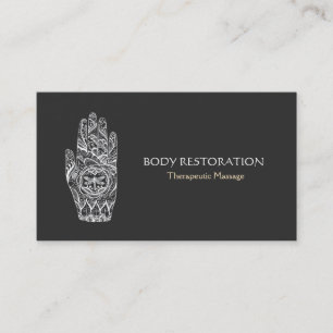 Carte De Visite Massage Thérapiste Henné Dragonfly Tattoo main 5a