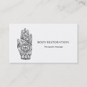 Carte De Visite Massage Thérapiste Henné Dragonfly Tattoo main 7