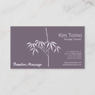 Carte De Visite Massage Thérapiste Jardin Bambou